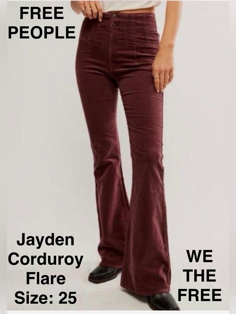 Free People Jayde Corduroy High-Rise Flare Pants - Chocolate Truffle, Size: 25